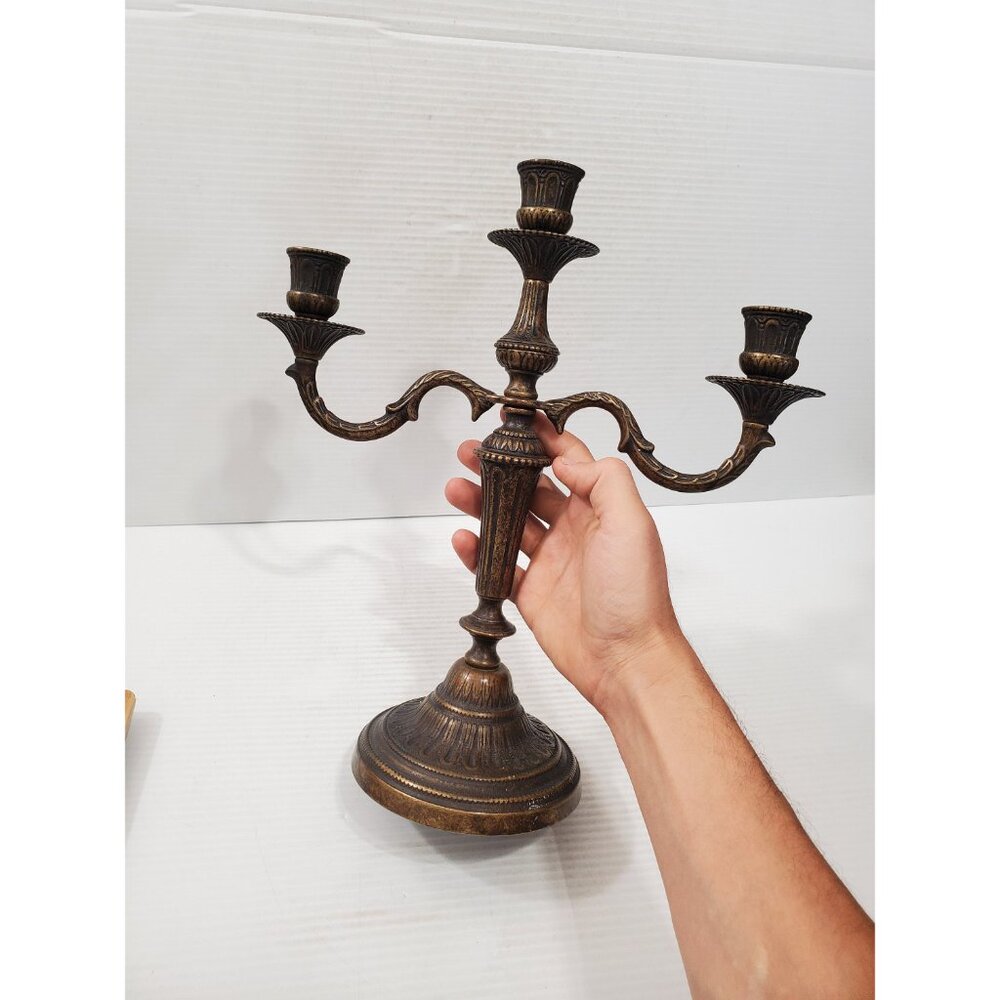 Vintage candelabra candle holders/ 3 arm candelabras/ candelabra perfect for - Picture 10 of 10